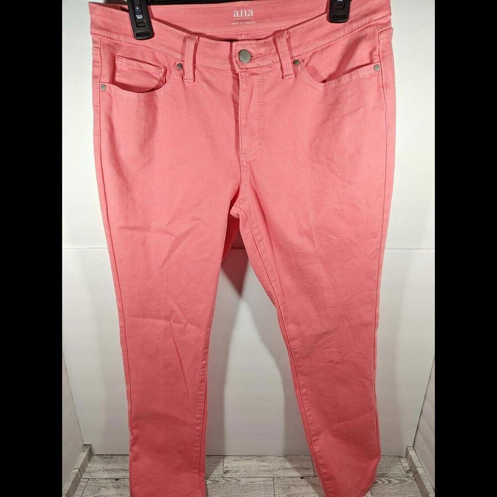 a.n.a. Womens Size 8 Coral Pink Denim Skinny Ankle Jeans A New Approach